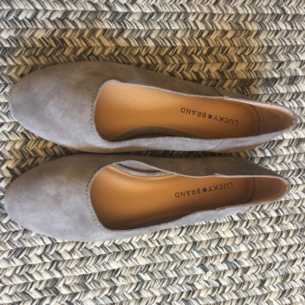 Lucky Brand Suede Flats Gray 8.5